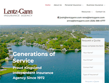 Tablet Screenshot of lentz-ganninsurance.com